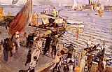 A Regatta on The Grand Canal Paintings - The Grand Canal, Venice by Ettore Tito